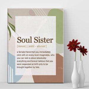 🆕 Soul Sister Definition Canvas Print, Wall Art for Home or Office, 11.5”x15”